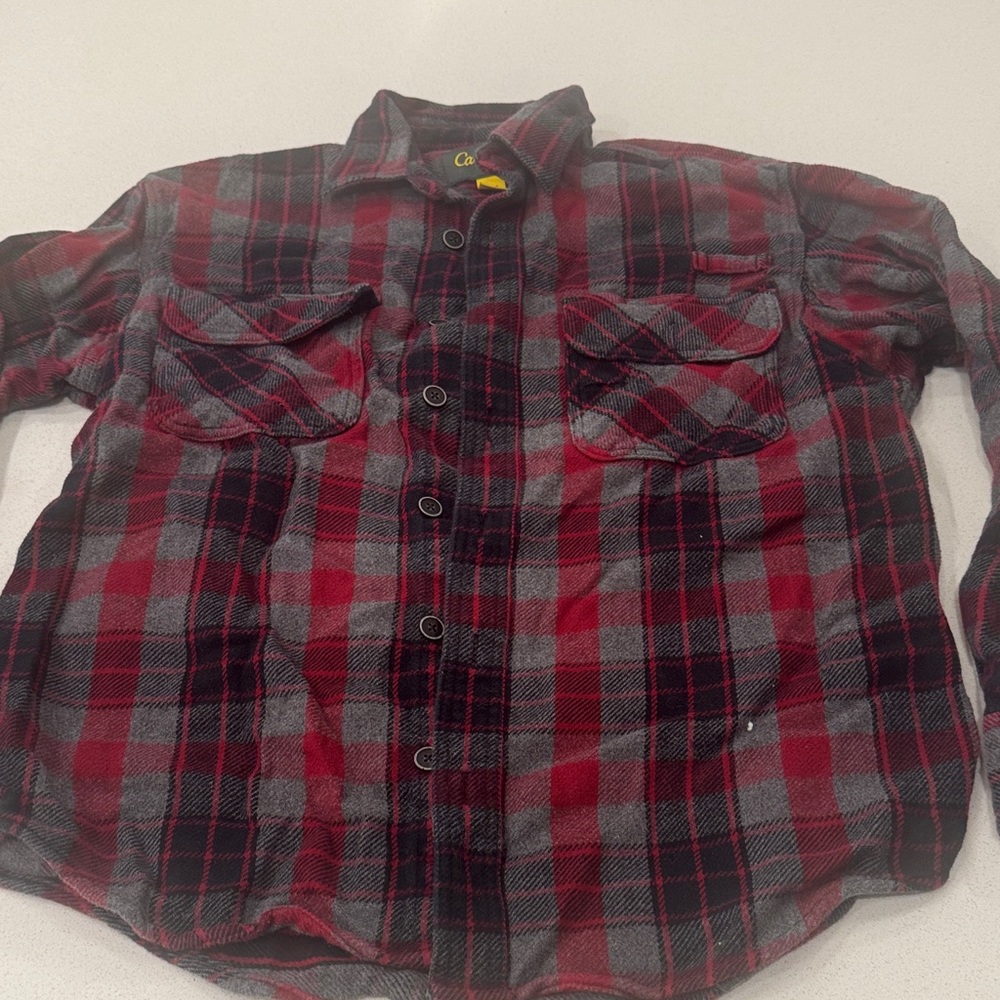 Cabela's Red and Gray Plaid Men's Shirt